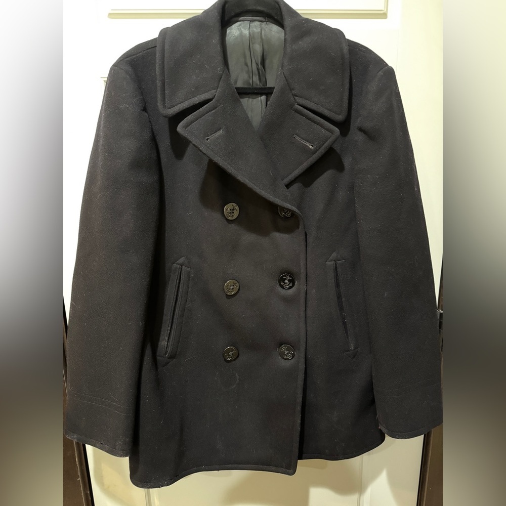 Classic Black Peacoat US NAVY 100% wool vintage